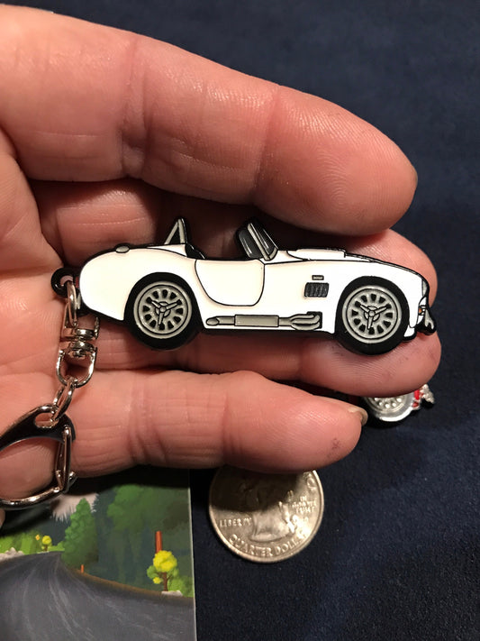 AC Shelby Cobra Enamel Keychain available in 5 colors WHITE