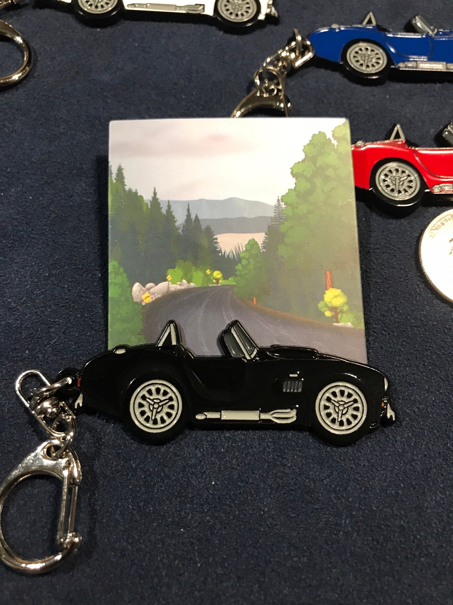 AC Shelby Cobra Enamel Keychain available in 5 colors BLACK