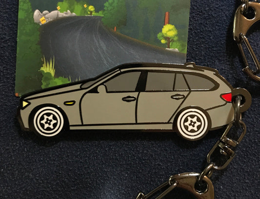 BMW Touring Wagon E91 E36 Enamel Keychain available in 6 colors SILVER