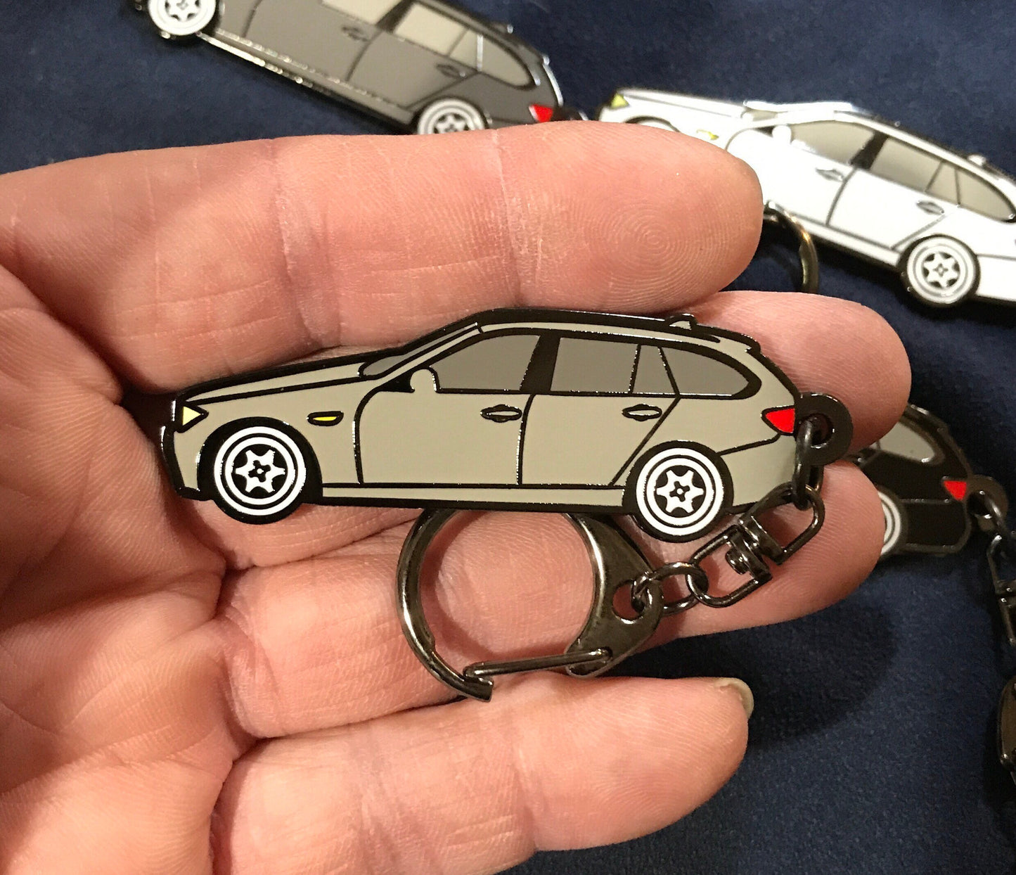 BMW Touring Wagon E91 E36 Enamel Keychain available in 6 colors SILVER