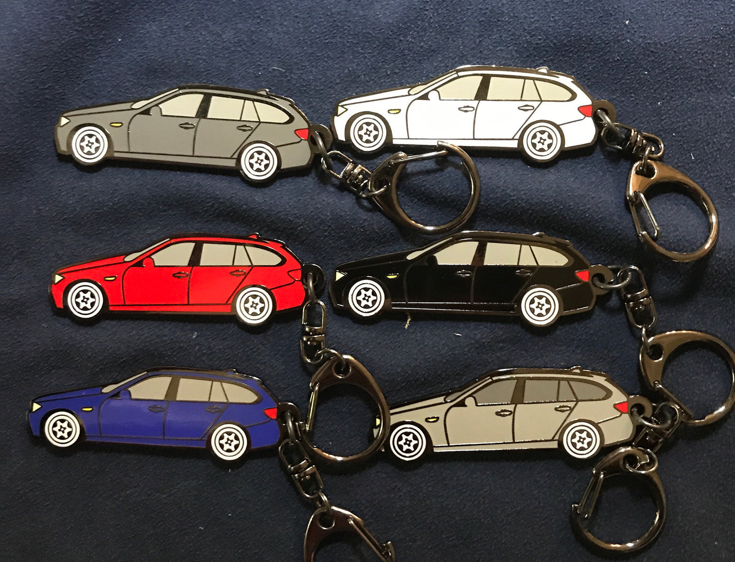 BMW Touring Wagon E91 E36 Enamel Keychain available in 6 colors SILVER