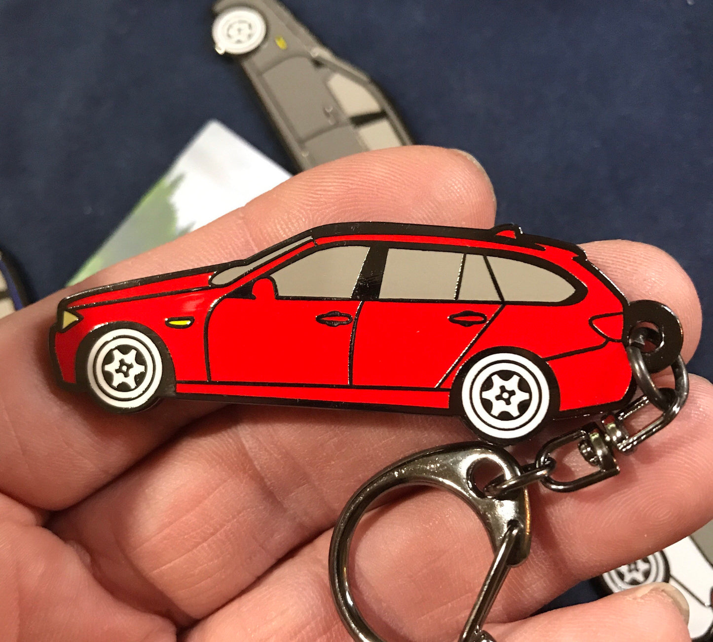 BMW Touring Wagon E91 E36 Enamel Keychain available in 6 colors RED