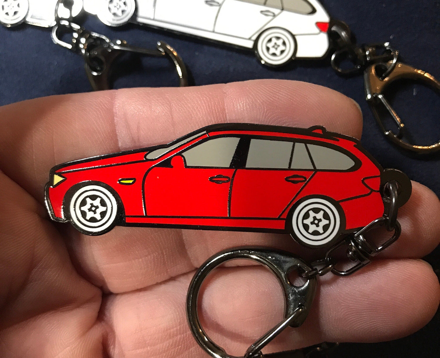 BMW Touring Wagon E91 E36 Enamel Keychain available in 6 colors RED