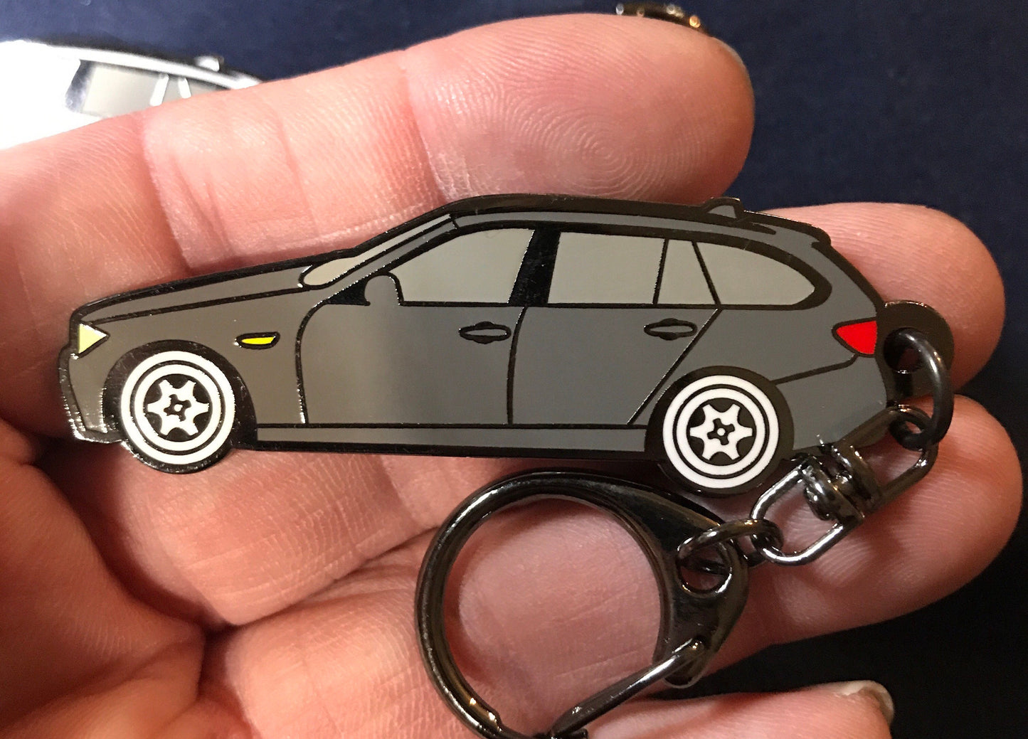 BMW Touring Wagon E91 E36 Enamel Keychain available in 6 colors DARK GRAY