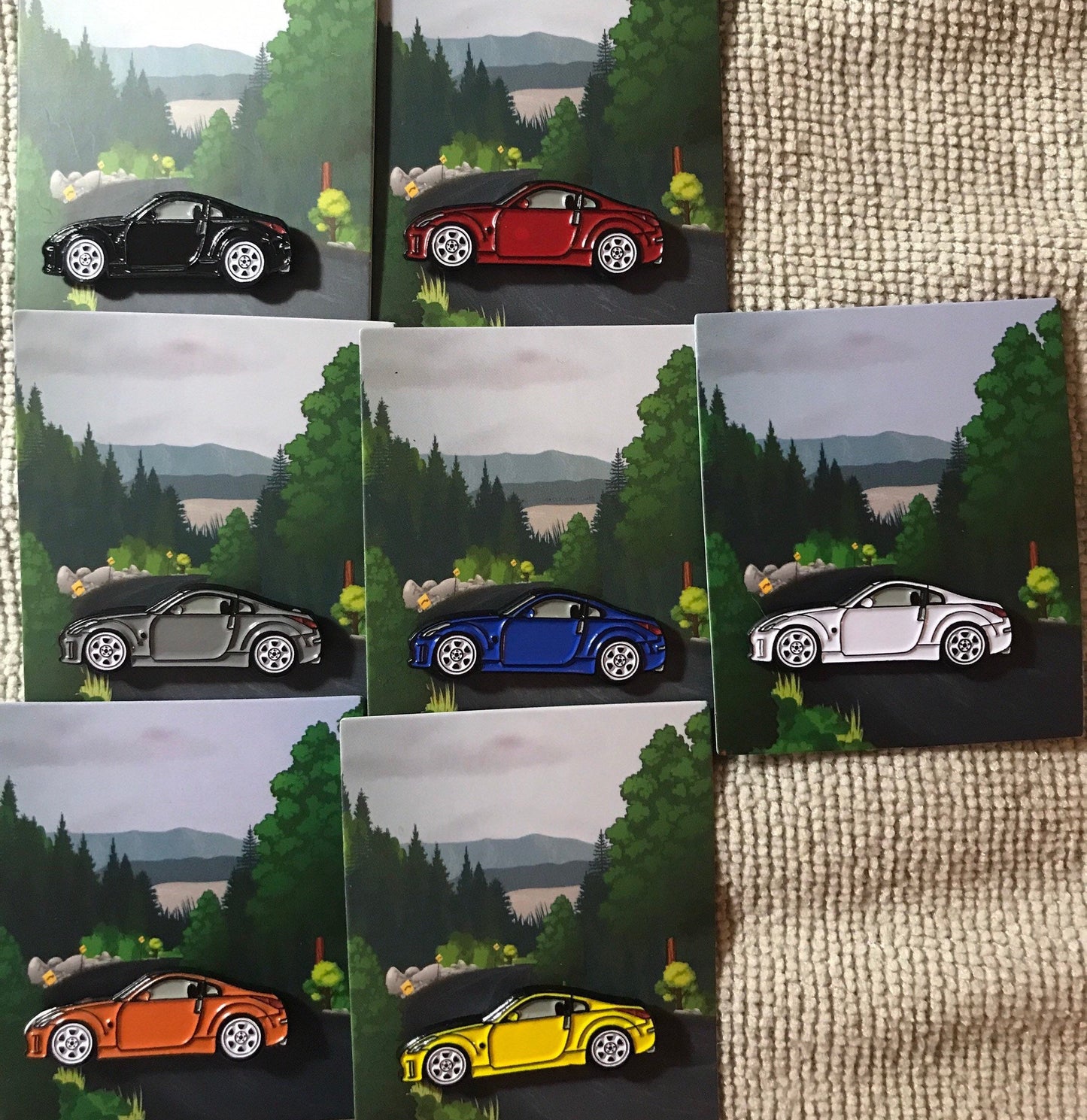 Enamel on Metal PINS for 350Z Nissan Datsun available in 7 Colors