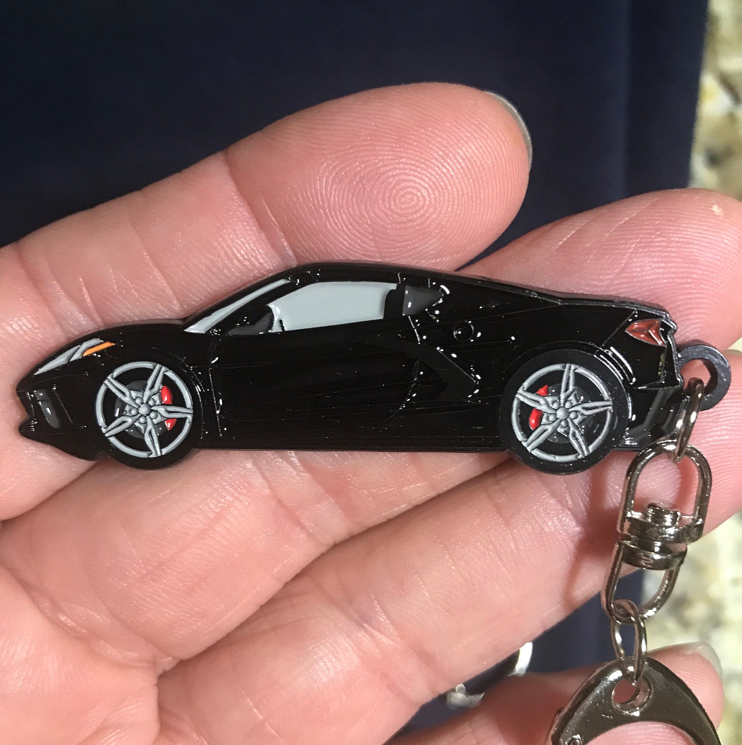 C8 Corvette Enamel on Metal Keychains Coupes in 8 colors - all available with BLACK wheels