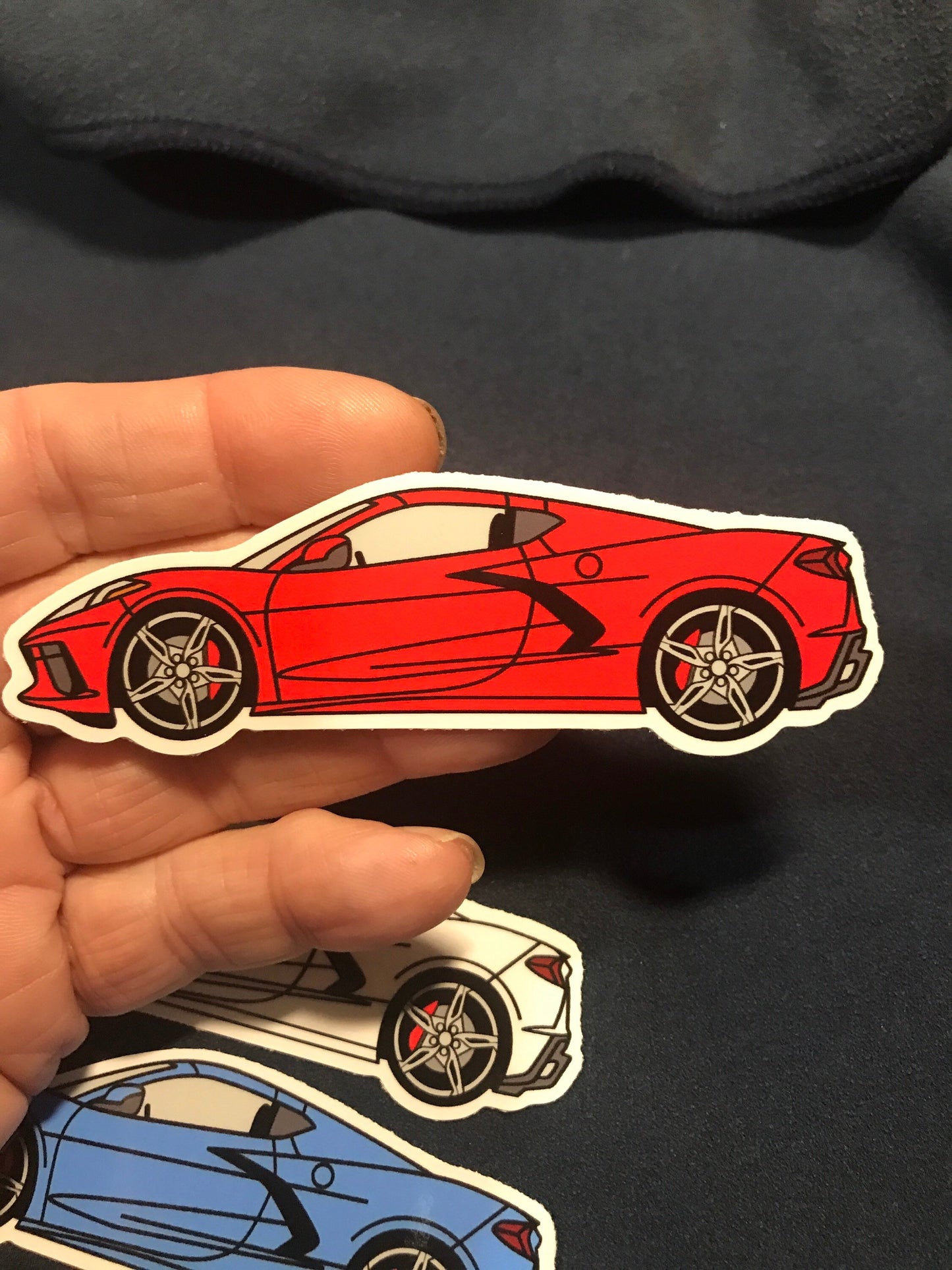 C8 STICKERS Corvette Stingray Red, White & Blue