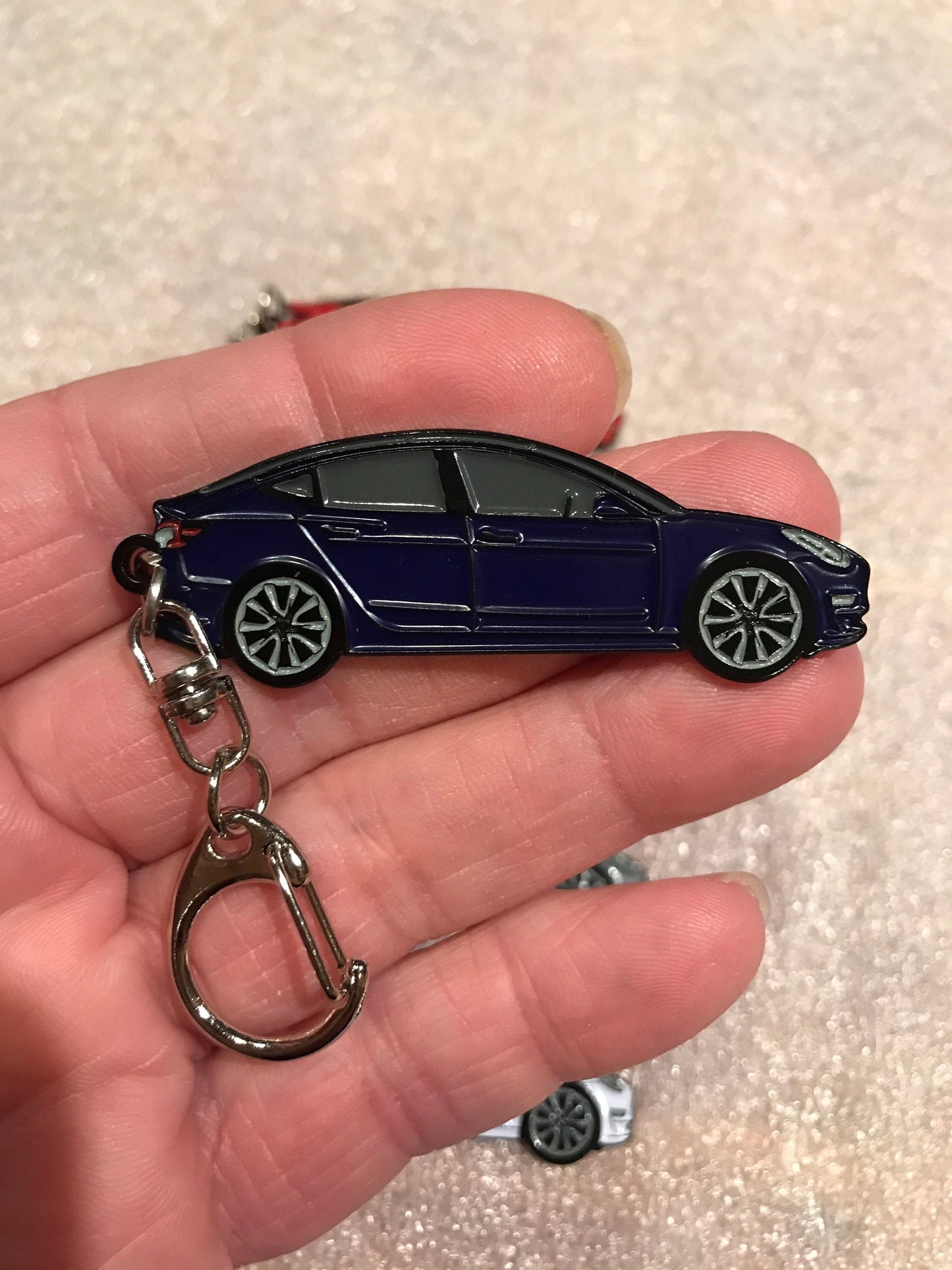 Tesla Model 3 & Model Y Enamel on Metal Keychains in 5 colors