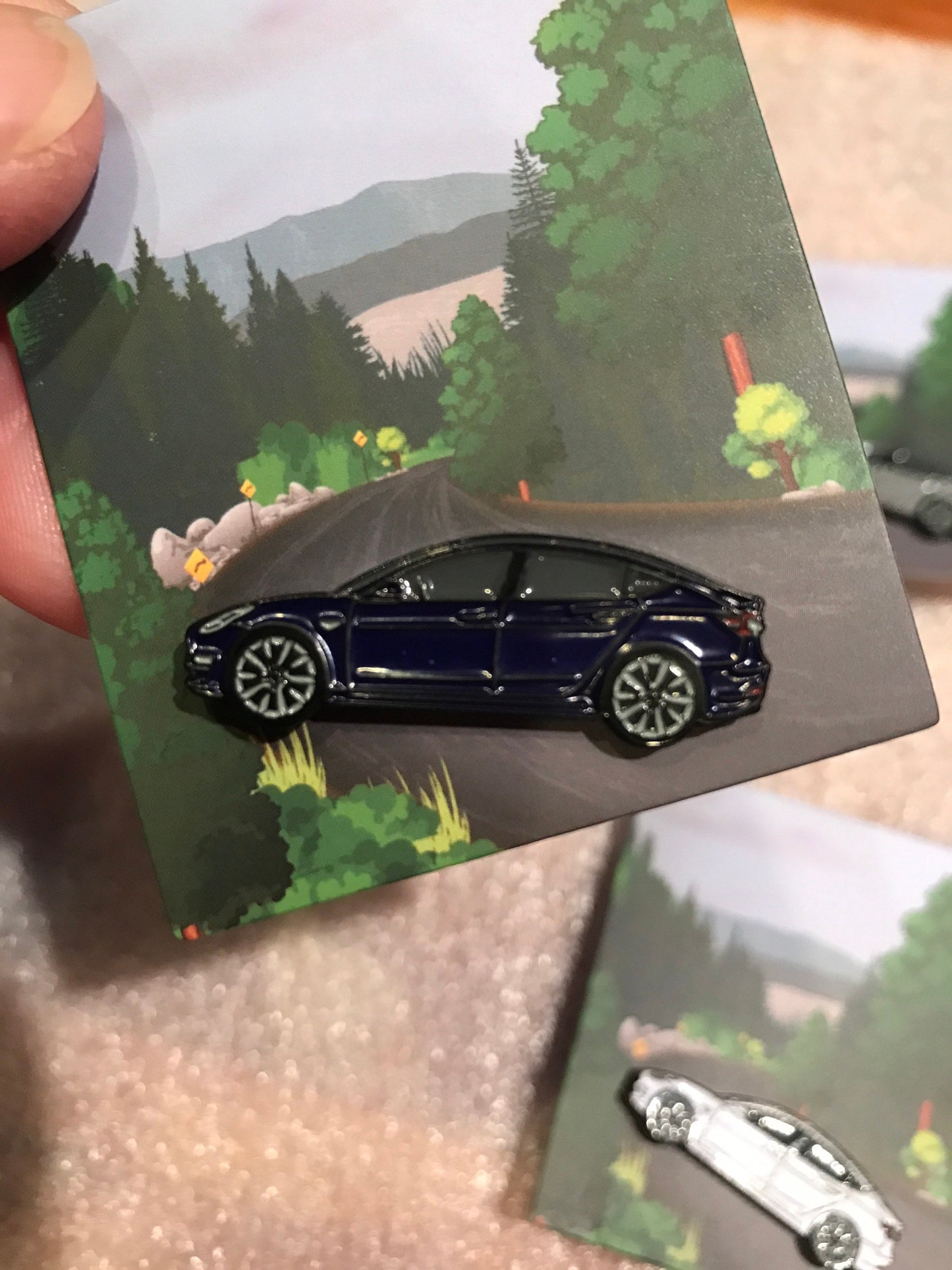 Pins for Tesla Model 3 Enamel on Metal PinBadges in 5 colors