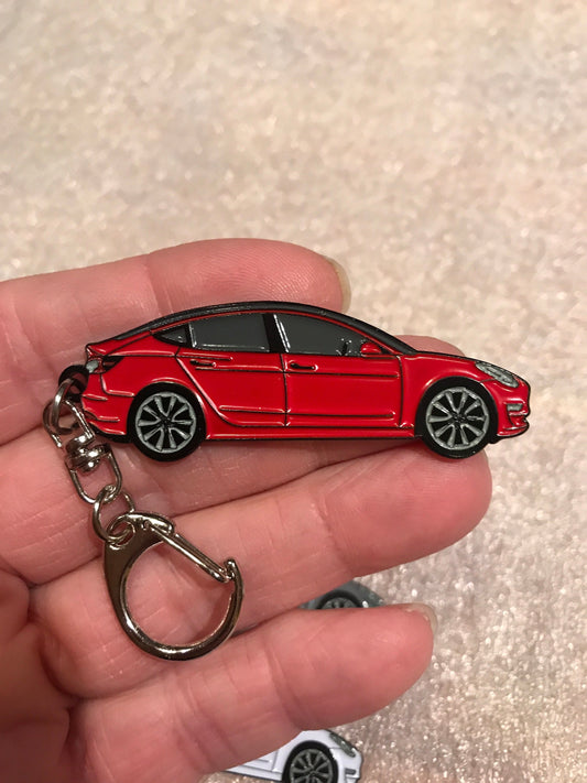 Tesla Model 3 & Model Y Enamel on Metal Keychains in 5 colors
