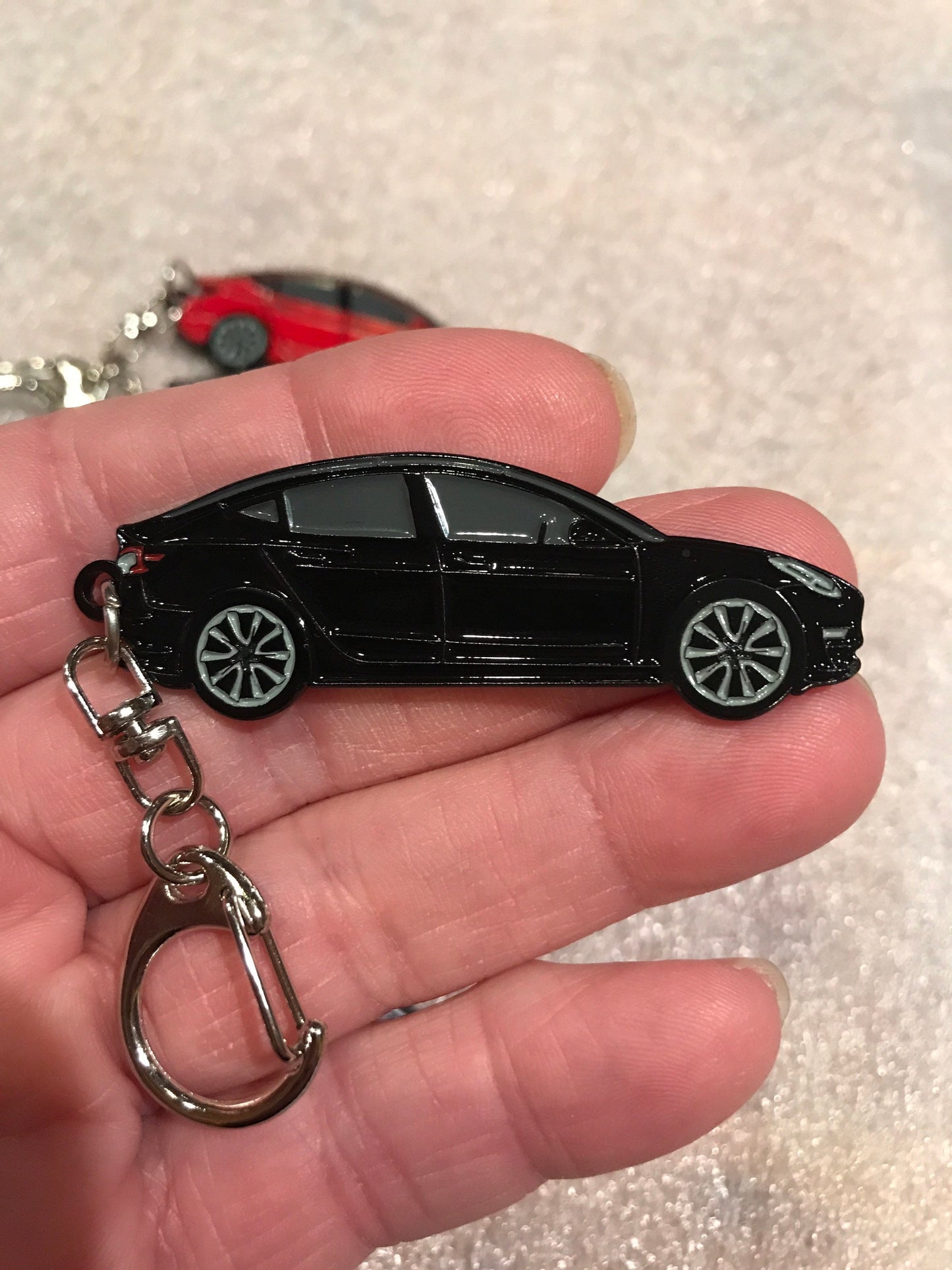 Tesla Model 3 & Model Y Enamel on Metal Keychains in 5 colors