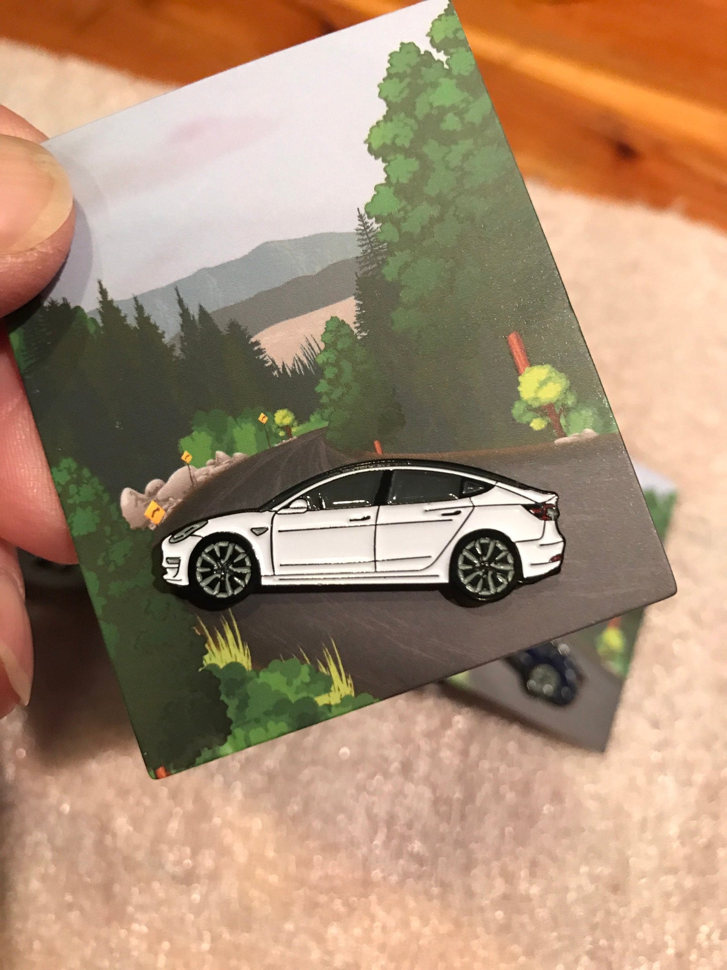 Pins for Tesla Model 3 Enamel on Metal PinBadges in 5 colors