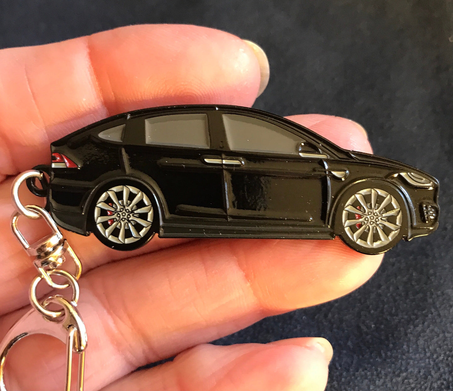 Tesla Model X Enamel on Metal Keychains in 5 colors