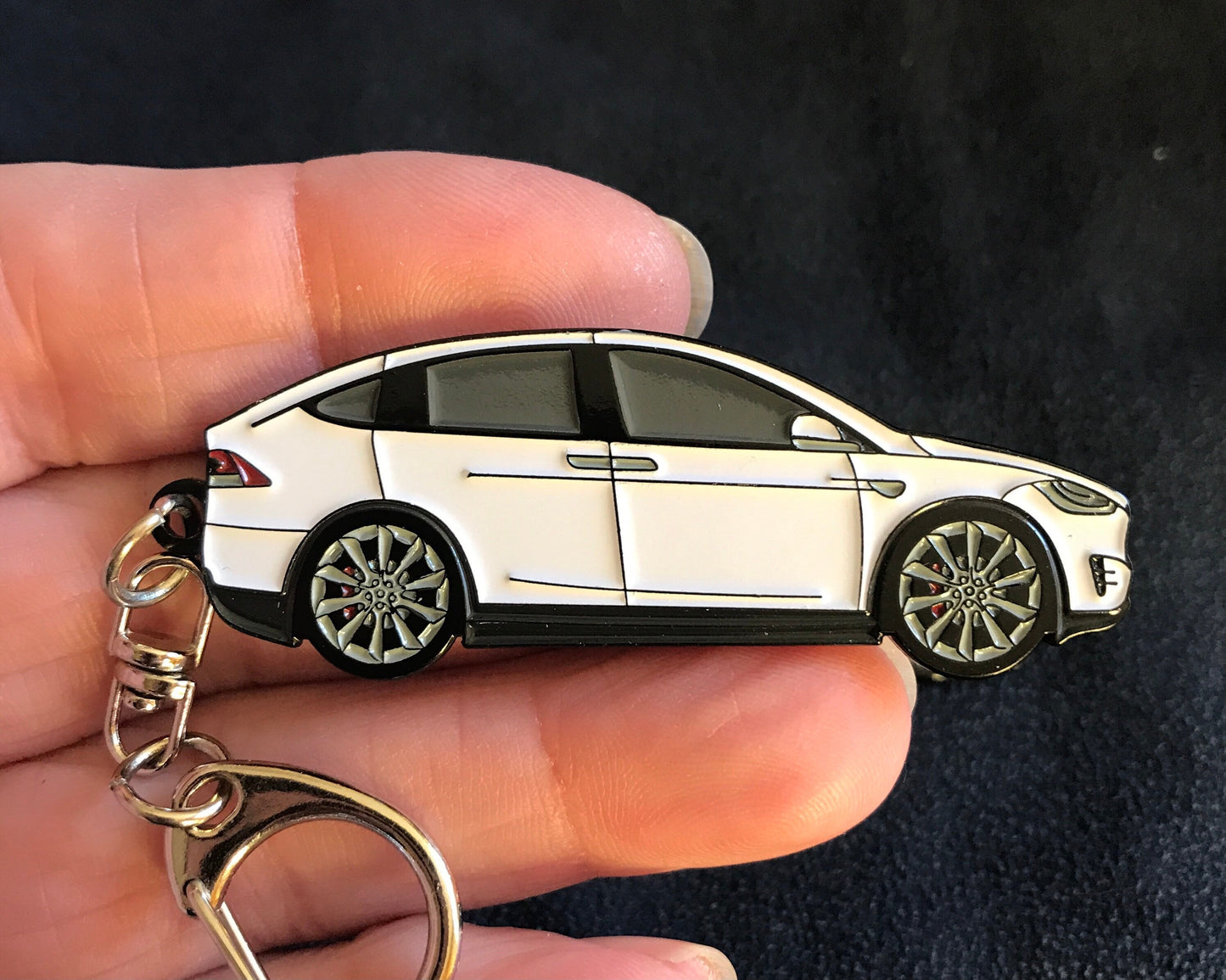 Tesla Model X Enamel on Metal Keychains in 5 colors