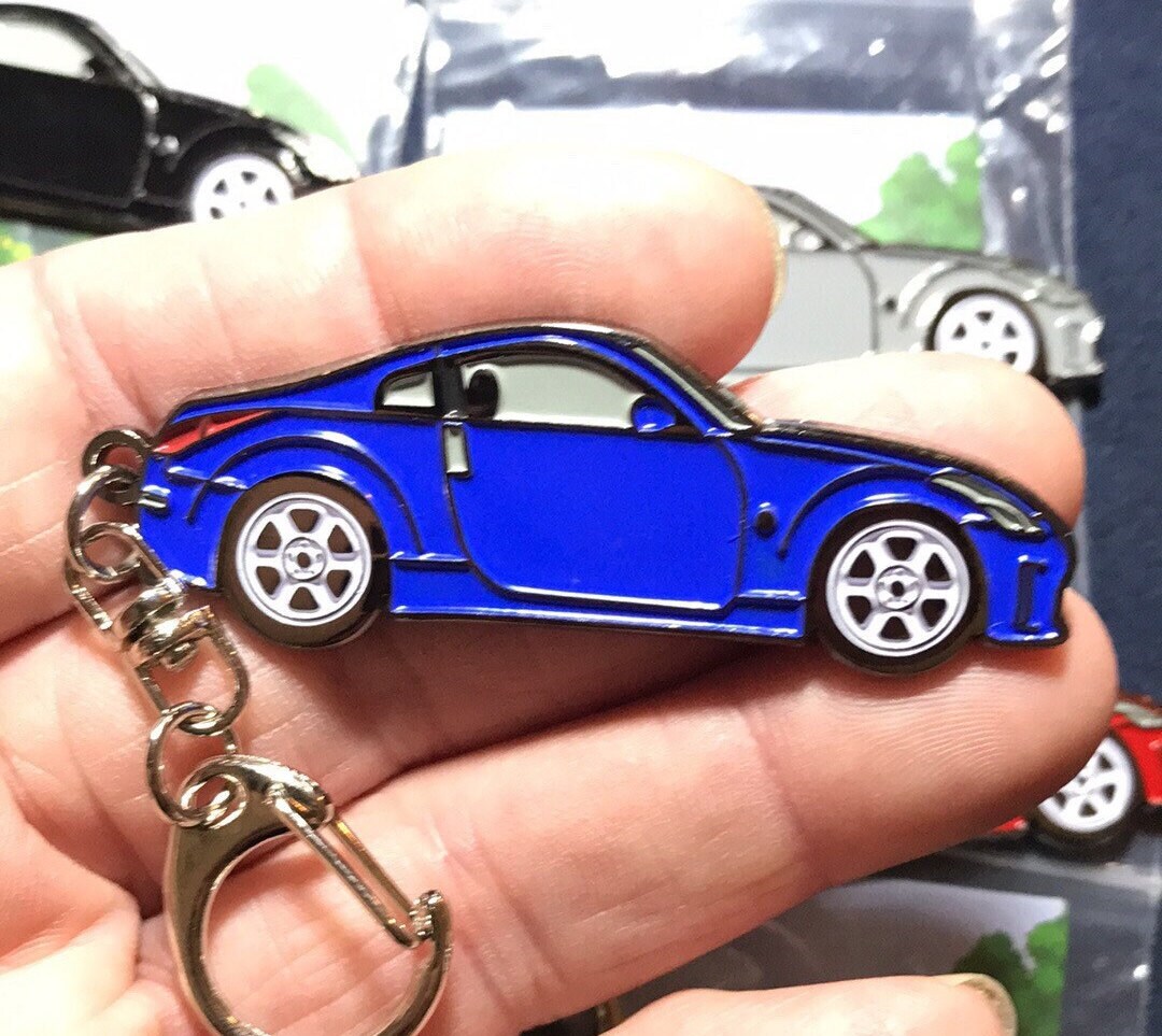 Enamel on Metal 350Z for Nissan Datsun Keychains available in 7 Colors