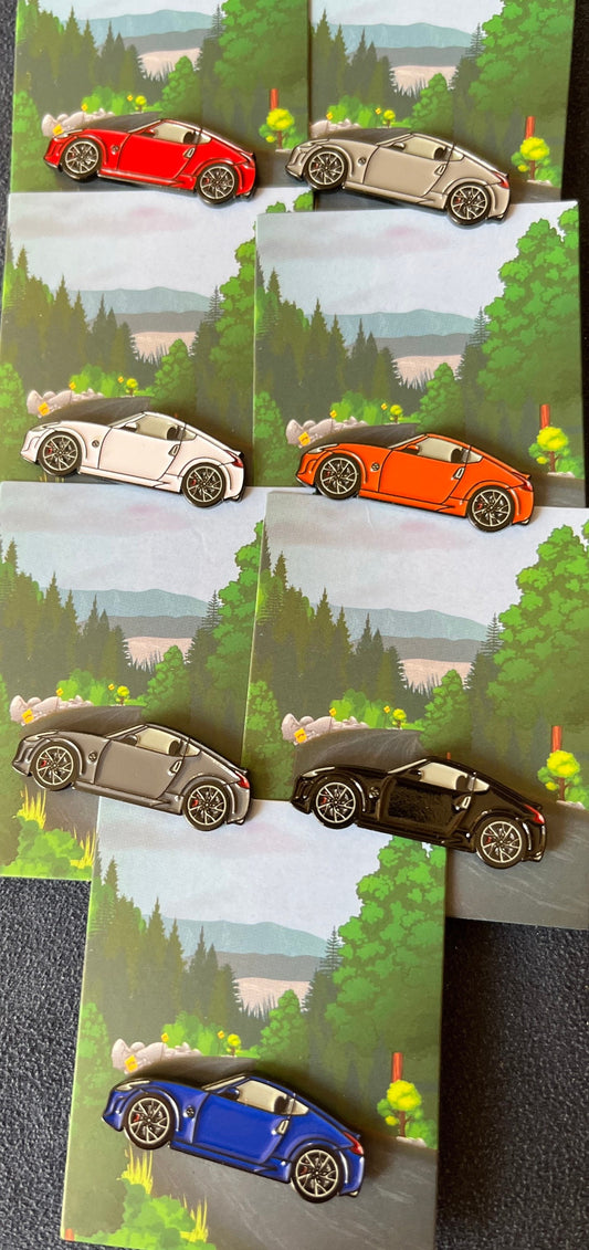 Enamel on Metal PINS for 370Z Nissan Datsun available in 7 Colors