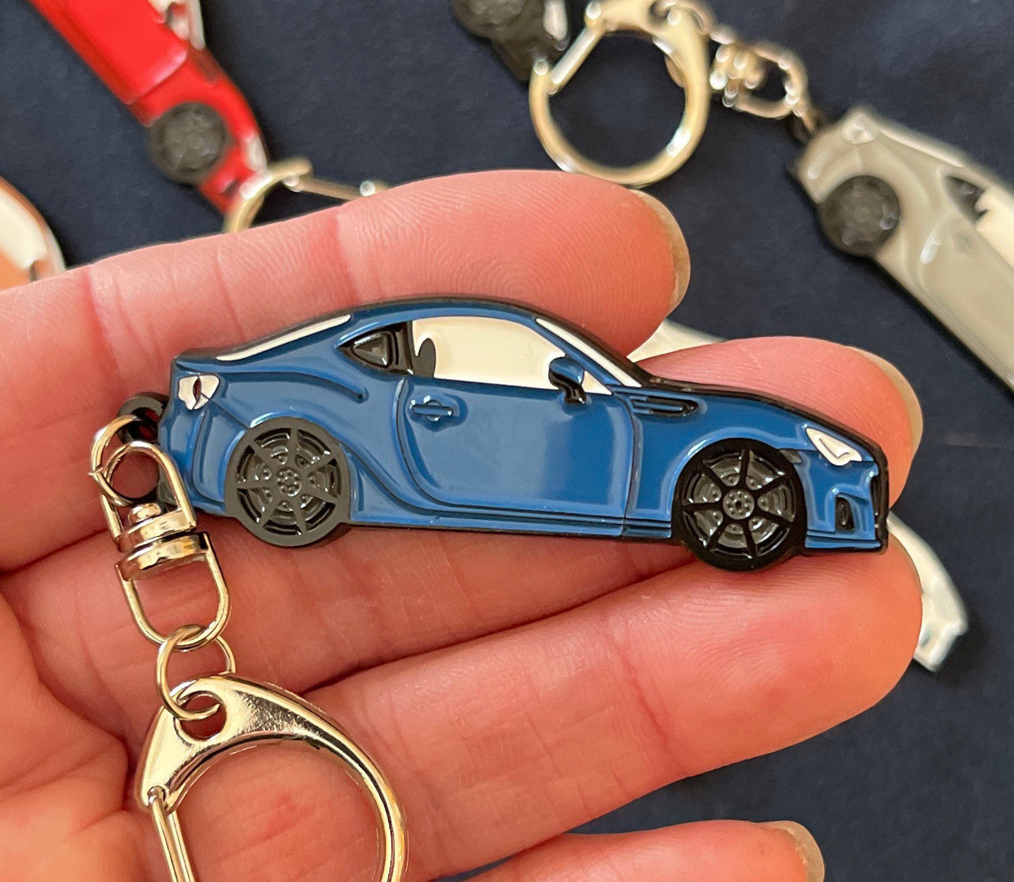 Enamel on Metal Keychains FOR BRZ GR86 Keychains FOR Subaru Toyota available in 7 Colors