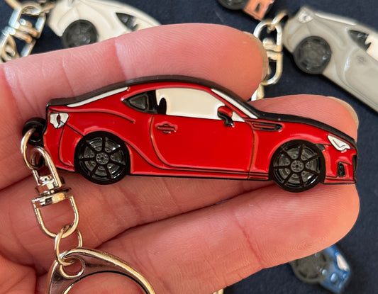 Enamel on Metal Keychains FOR BRZ GR86 Keychains FOR Subaru Toyota available in 7 Colors