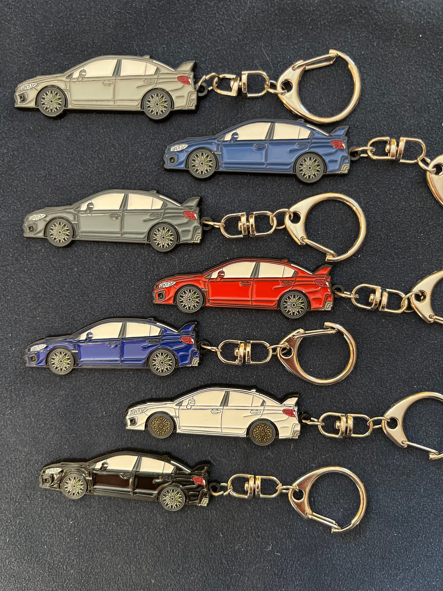 Enamel on Metal Keychains 2015+ sedan FOR Subaru WRX Sti available in 7 colors