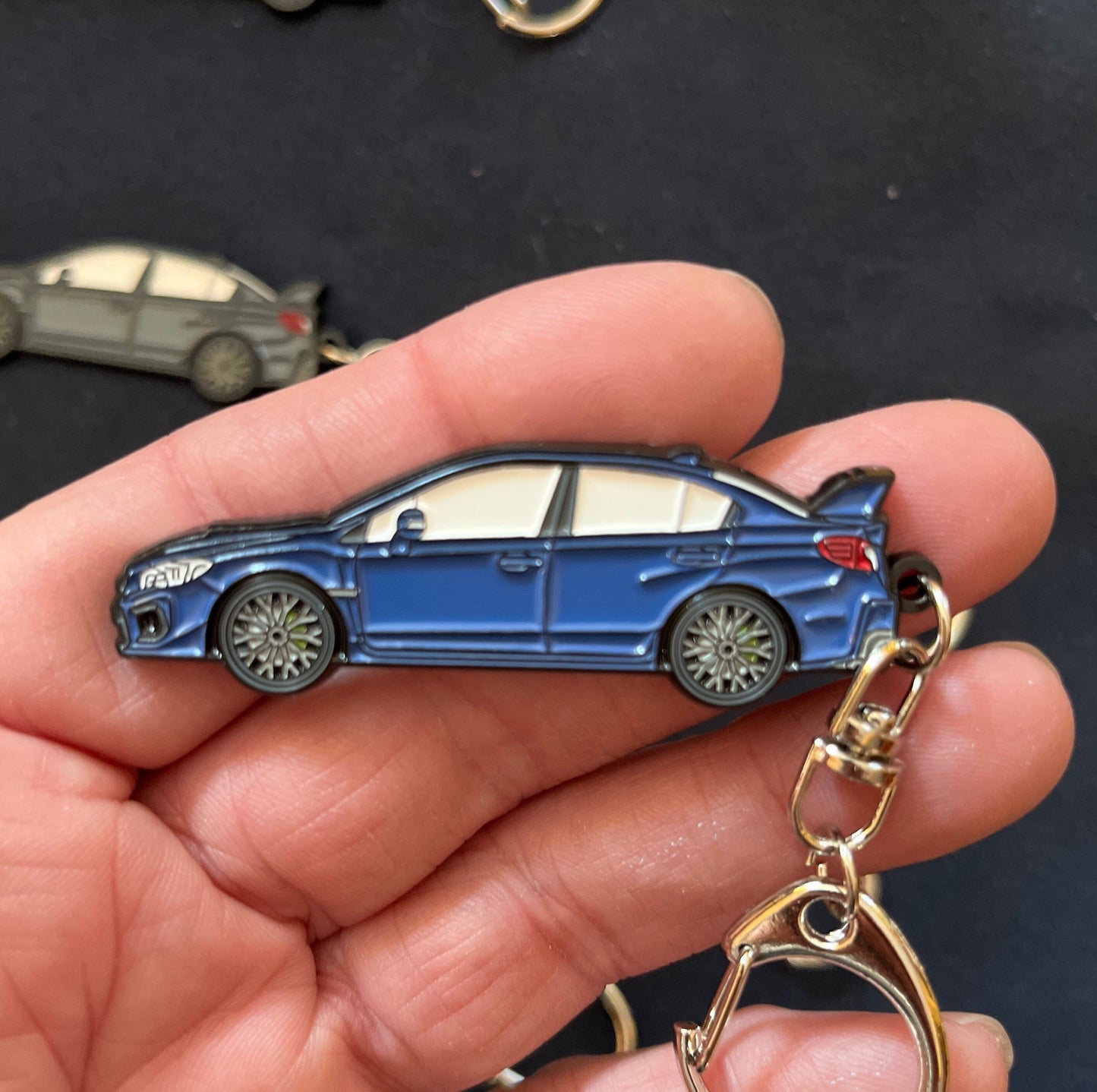 Enamel on Metal Keychains 2015+ sedan FOR Subaru WRX Sti available in 7 colors