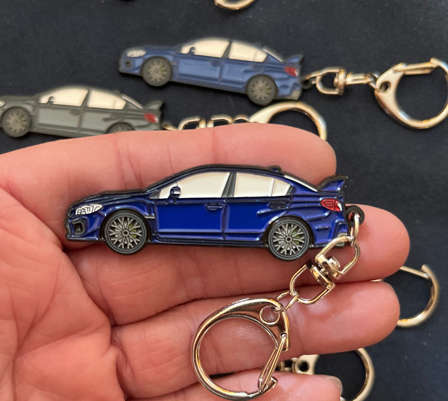 Enamel on Metal Keychains 2015+ sedan FOR Subaru WRX Sti available in 7 colors