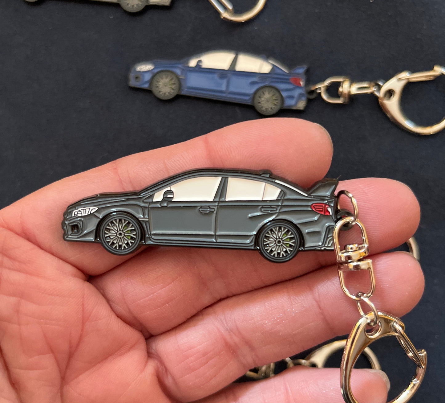 Enamel on Metal Keychains 2015+ sedan FOR Subaru WRX Sti available in 7 colors