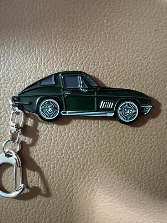 C2 #Corvette #Baked Enamel Keychains Dark Green, BRG #Stingray, great gift for the Vette enthusiast!