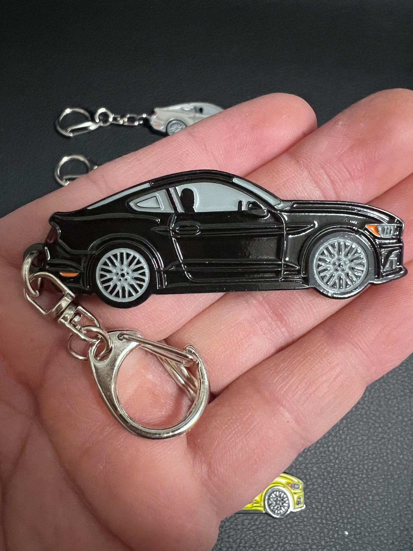 Ford Mustang s550 Enamel on Metal Keychains available in multiple colors