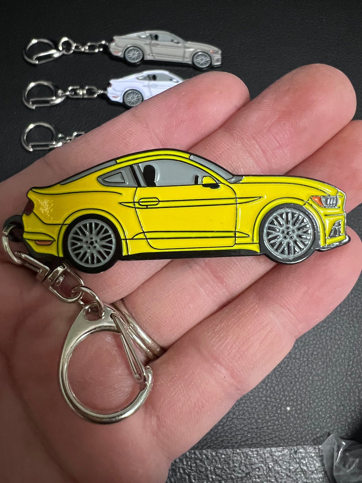 Ford Mustang s550 Enamel on Metal Keychains available in multiple colors