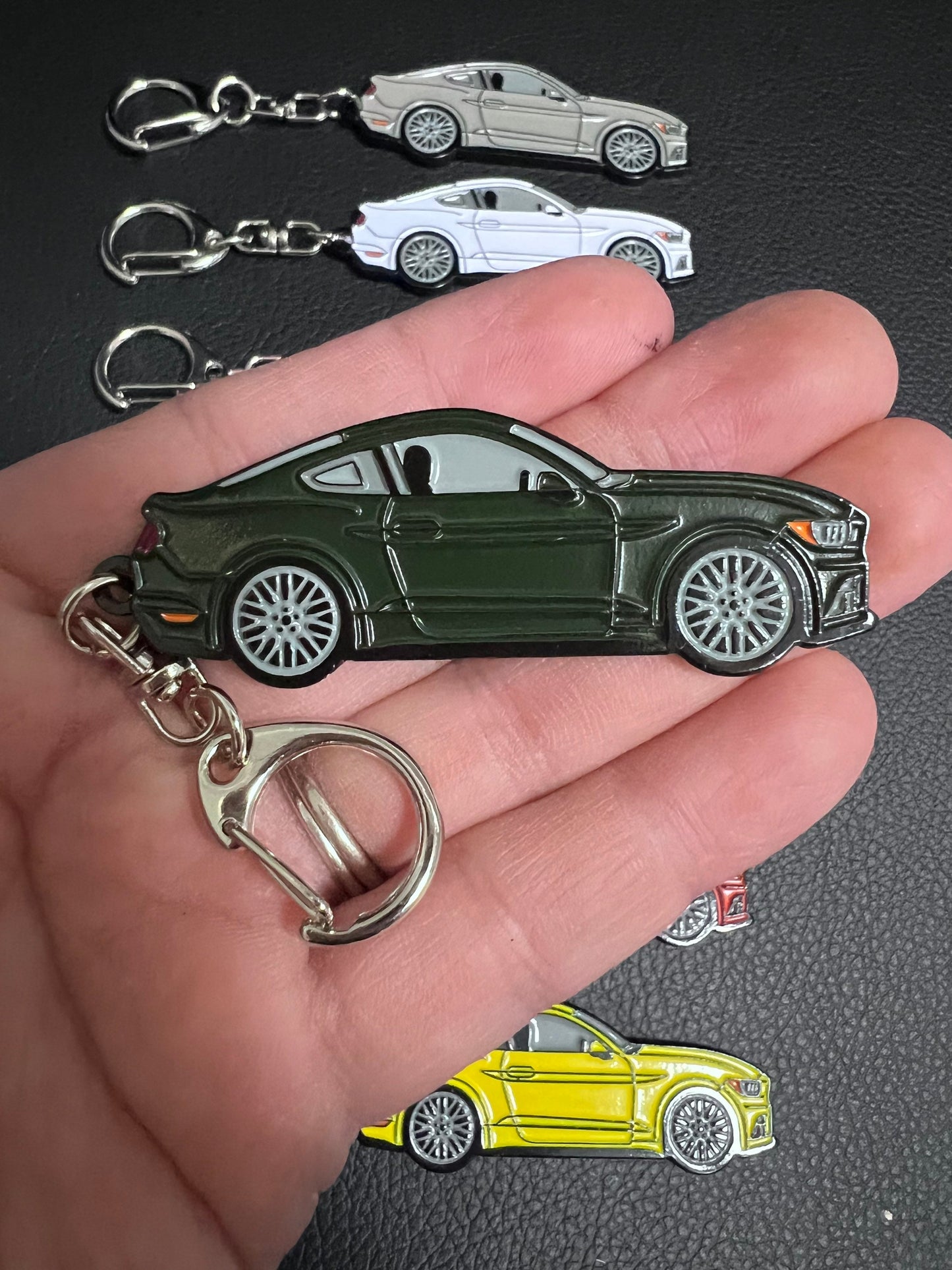 Ford Mustang s550 Enamel on Metal Keychains available in multiple colors