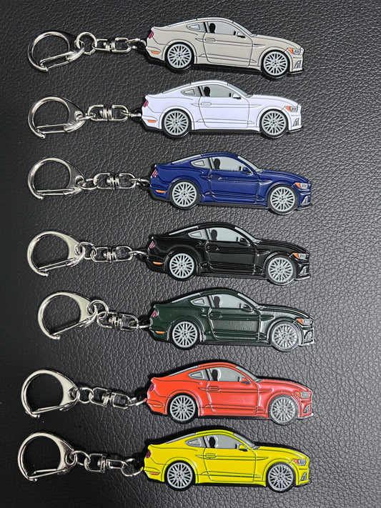 Ford Mustang s550 Enamel on Metal Keychains available in multiple colors