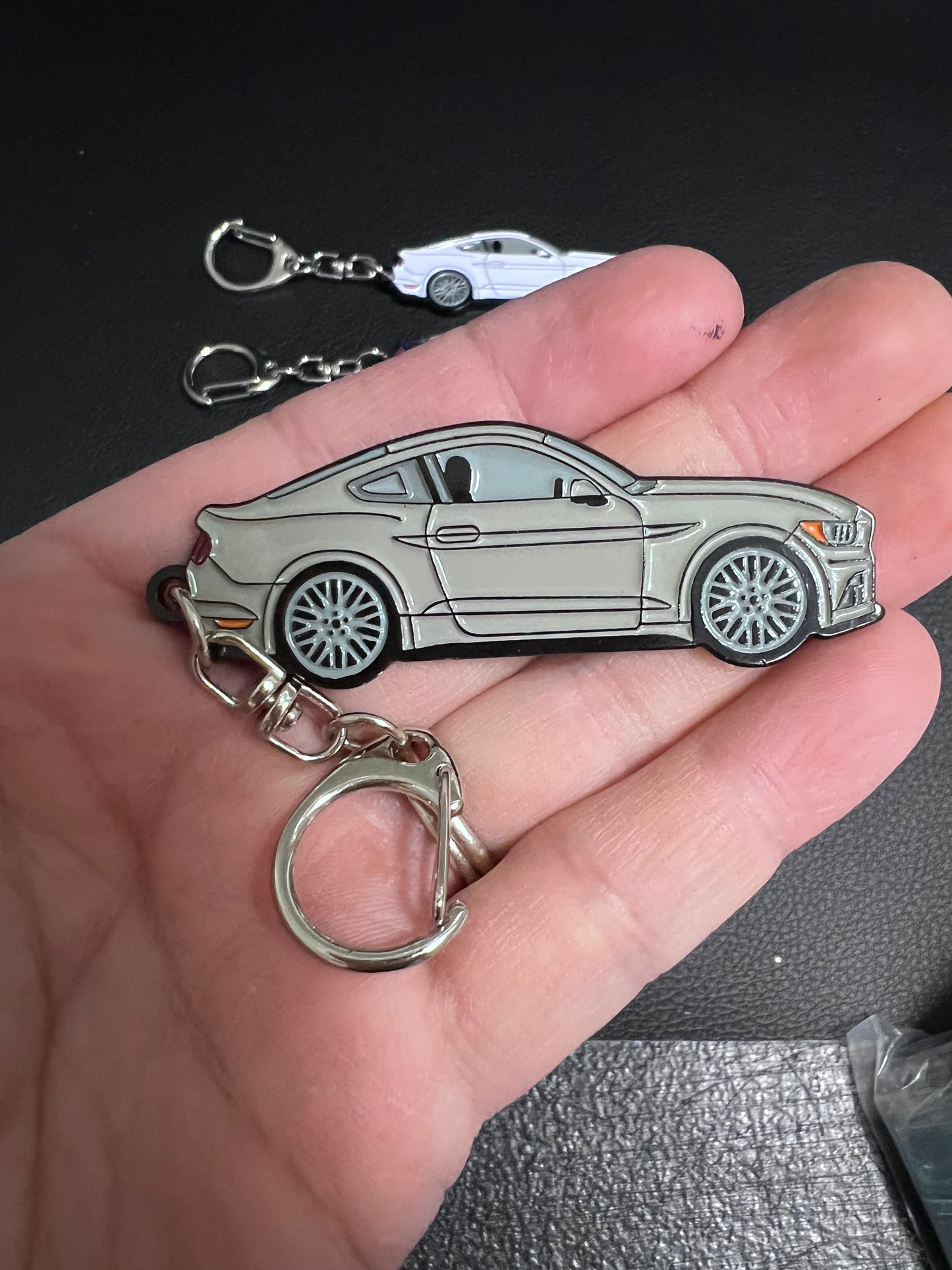 Ford Mustang s550 Enamel on Metal Keychains available in multiple colors